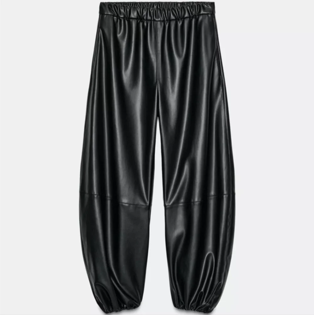 Zara Faux Leather Balloon Pants Black Size S